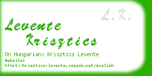 levente krisztics business card